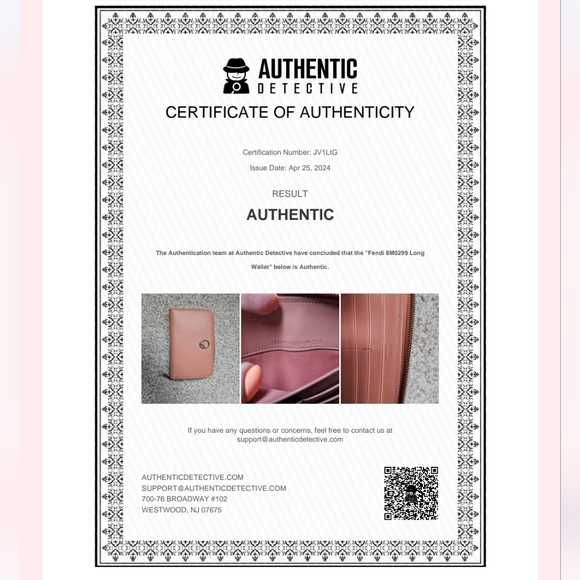 Fendi Pink Leather Long Zip Wallet with COA - Picture 3 of 11